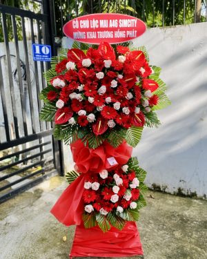 Kệ Hoa Chúc Mừng Khai Trương Xã Hậu Nghĩa Sang Trọng Và Nổi Bật