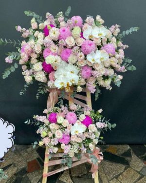 Kệ Hoa Chúc Mừng Khai Trương Xã Hậu Nghĩa Sang Trọng Và Nổi Bật